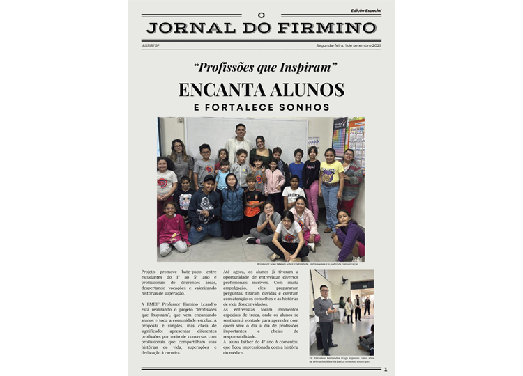 Extra, extra! Saiu do forno a primeira edição do Jornal da EMEF Professor Firmino Leandro!