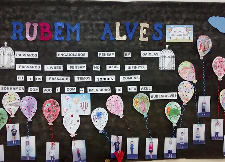 Projeto escolar apresenta vida e obra do patrono da escola Rubem Alves