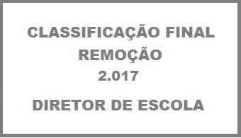 Classificao Final Diretor de Escola - Remoo 2017