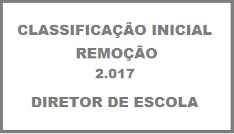 Classificao Inicial Diretor de Escola - Remoo 2017